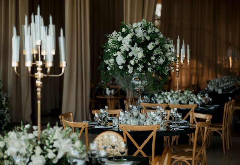 The Remarkables Room laid for a wedding dinner